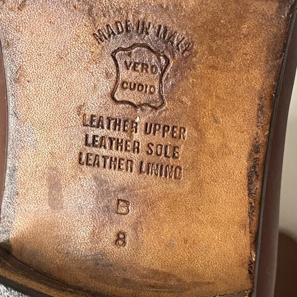 VTG Delman Tall Riding Boots Brown Italian All Leather Equestrian Horse Riding 8 - Picture 9 of 15